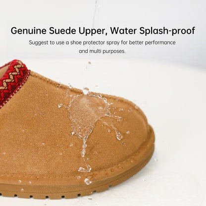 Fur Lined Suede Outdoor Slippers | Water Resistant