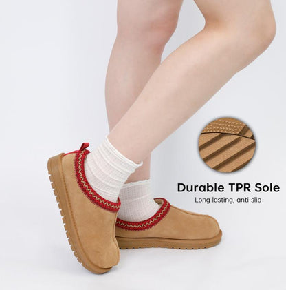 Fur Lined Suede Outdoor Slippers | Water Resistant